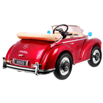 Mercedes Benz 300S Retro dla dzieci Lakier Czerwony + Pilot + EVA + Wolny Start + LED MP3